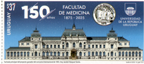 Sello conmemorativo 150 Años Facultad de Medicina - 2025
